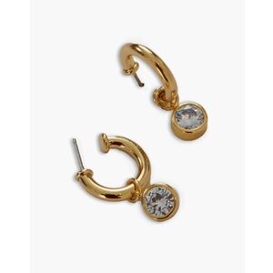 NEW Tuckernuck Bezel Crystal Mini Hoop Earrings